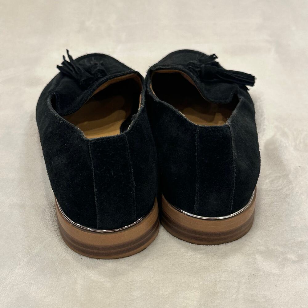 Franco Sarto Hilly Black Suede Loafer sz 7.5 Tassel Loafer Flats - Picture 4 of 7